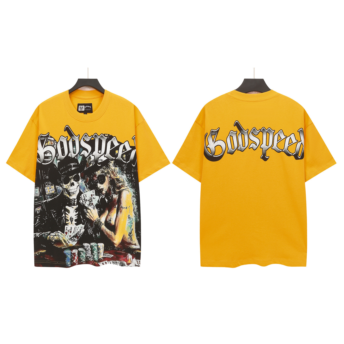Carri Fashion God Style Hip-Hop West Coast Graffiti Unisex Loose High-Definition Print Cotton T-Shirt