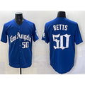 Carri Los Angeles Dodgers #50 Mookie Betts Blue  2025 LA Gothic Style With Fernando Patch Vapor Premier Limited Stitched Jersey