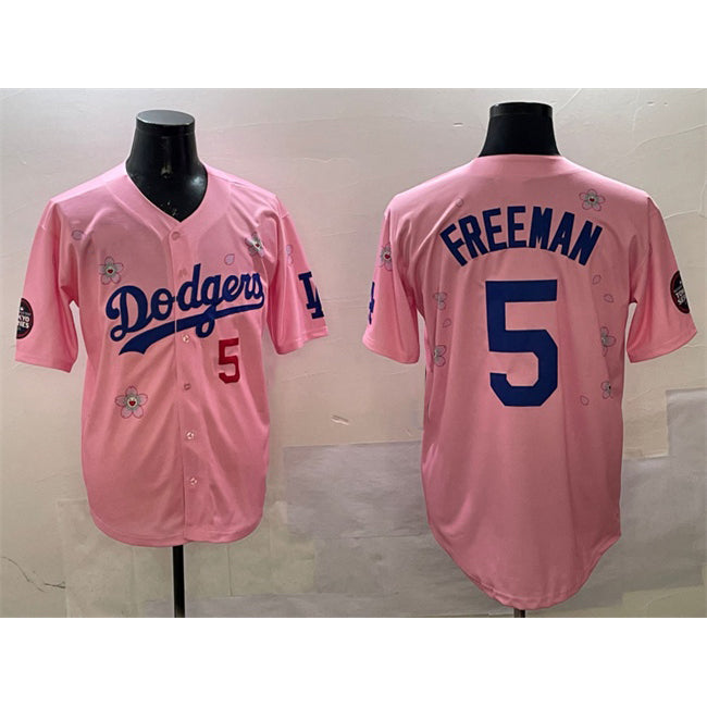 Carri Los Angeles Dodgers #5 Freddie Freeman Pink  2025 Tokyo Series Limited Stitched Jersey