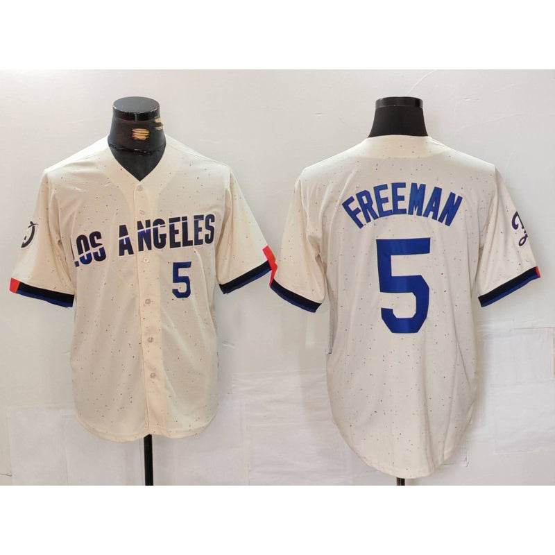 Carri Los Angeles Dodgers #5 Freddie Freeman Number Cream  2024 City Connect Limited Stitched Jerseys