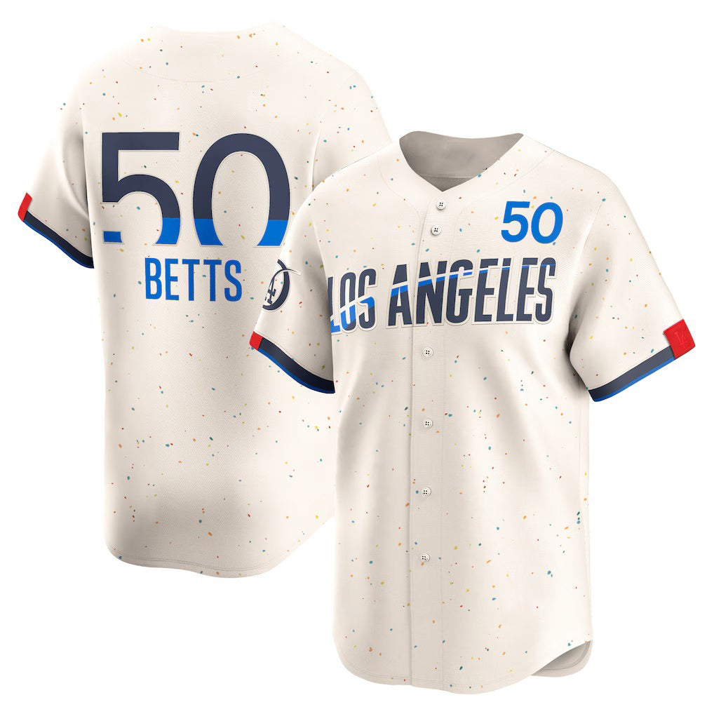 Carri Los Angeles Dodgers #50 Mookie Betts Cream  City Connect Limited Player Jersey