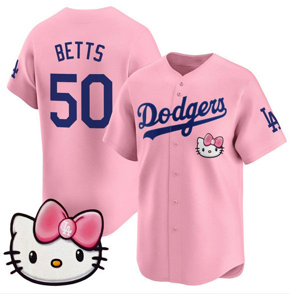 Carri Los Angeles Dodgers #50 Mookie Betts Pink  2025 Hello Kitty Vapor Limited Stitched Jersey