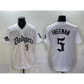 Carri Los Angeles Dodgers #5 Freddie Freeman White  2025 LA Gothic Style With 2024 World Series Champions Patch Vapor Premier Limited Stitched Jersey