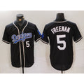 Carri Los Angeles Dodgers #5 Freddie Freeman Number Black  Cool Base With Patch Stitched Jerseys