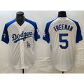 Carri Los Angeles Dodgers #5 Freddie Freeman White Blue  Fashion Stitched Cool Base Limited Jersey 2