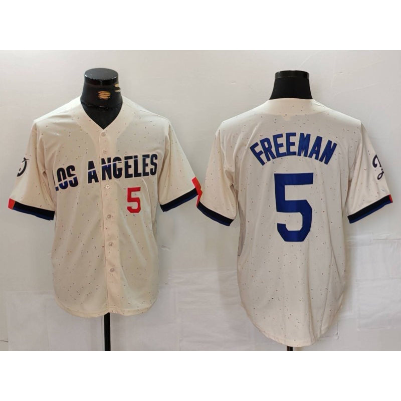 Carri Los Angeles Dodgers #5 Freddie Freeman Number Cream  2024 City Connect Limited Stitched Jersey 2