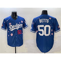Carri Los Angeles Dodgers #50 Mookie Betts Royal  2025 Tokyo Series Limited Stitched Jersey