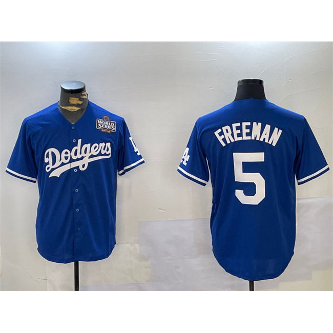 Carri Los Angeles Dodgers #5 Freddie Freeman Blue  2024 World Series Cool Base Stitched Jersey