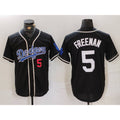Carri Los Angeles Dodgers #5 Freddie Freeman Number Black  Cool Base With Patch Stitched Jersey 2