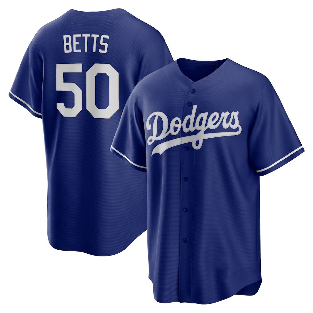 Carri Los Angeles Dodgers #50 Mookie Betts Royal  Alternate 2 Replica Jersey