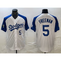 Carri Los Angeles Dodgers #5 Freddie Freeman Number White Blue  Fashion Stitched Cool Base Limited Jersey 2