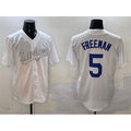 Carri Los Angeles Dodgers #5 Freddie Freeman White  Fashion Cool Base Stitched Jersey