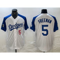 Carri Los Angeles Dodgers #5 Freddie Freeman Number White Blue  Fashion Stitched Cool Base Limited Jerseys