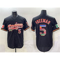 Carri Los Angeles Dodgers #5 Freddie Freeman Black  Mexico Cool Base Stitched Jersey