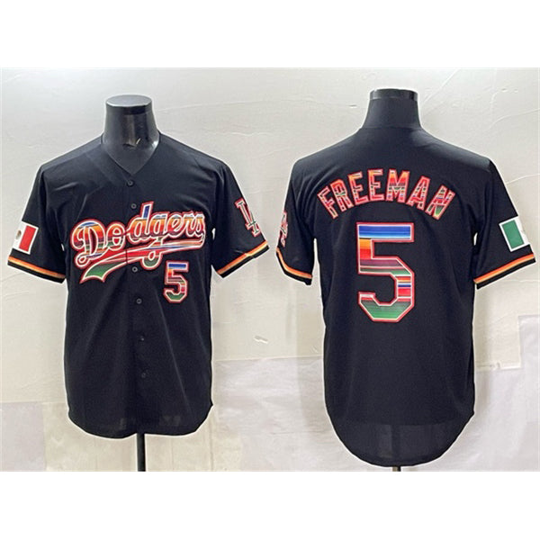 Carri Los Angeles Dodgers #5 Freddie Freeman Black  Mexico Cool Base Stitched Jersey