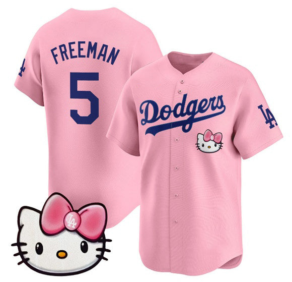 Carri Los Angeles Dodgers #5 Freddie Freeman Pink  2025 Hello Kitty Vapor Limited Stitched Jersey