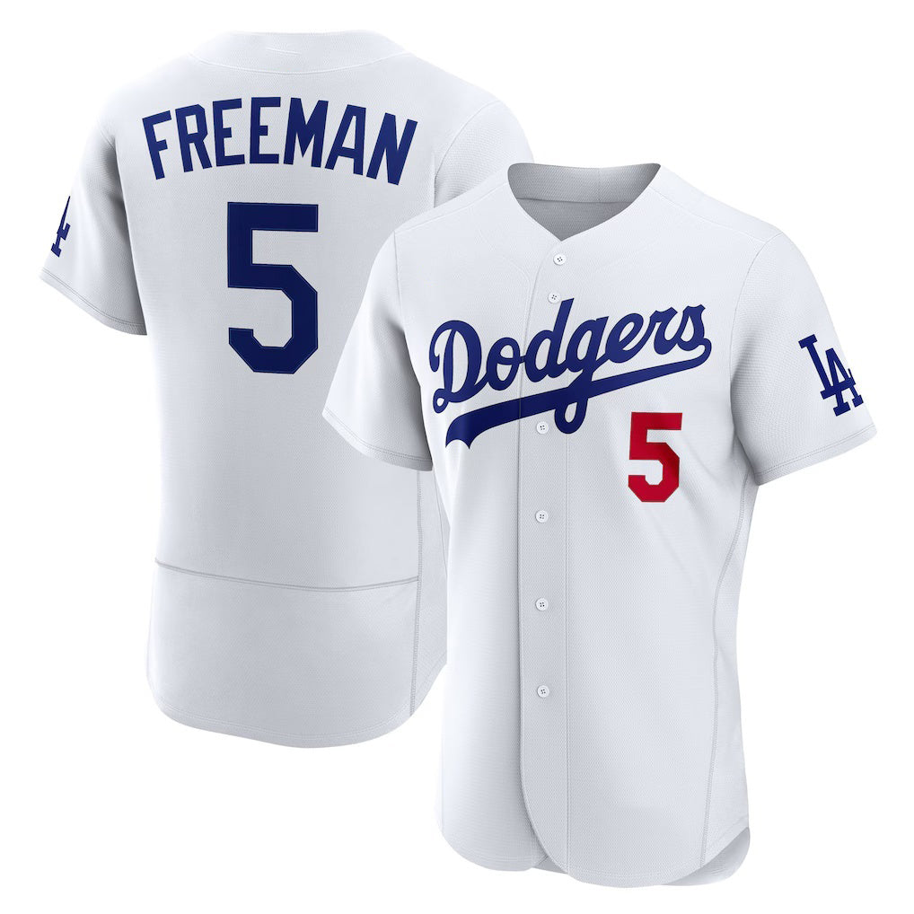 Carri Los Angeles Dodgers #5 Freddie Freeman White  Home Authentic Jersey