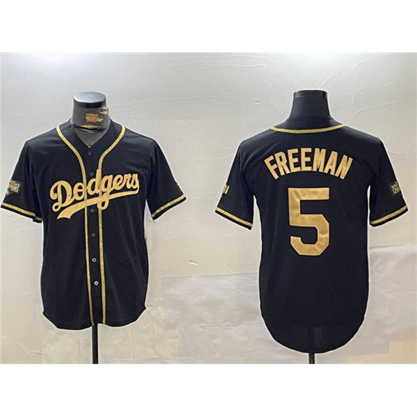 Carri Los Angeles Dodgers #5 Freddie Freeman Black Gold  2024 World Series Champions Limited Stitched Jersey