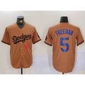 Carri Los Angeles Dodgers #5 Freddie Freeman Number Olive  Cool Base Limited Stitched Jersey 2