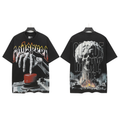 Carri Fashion God Style Hip-Hop West Coast Graffiti Unisex Loose High-Definition Print Cotton T-Shirt