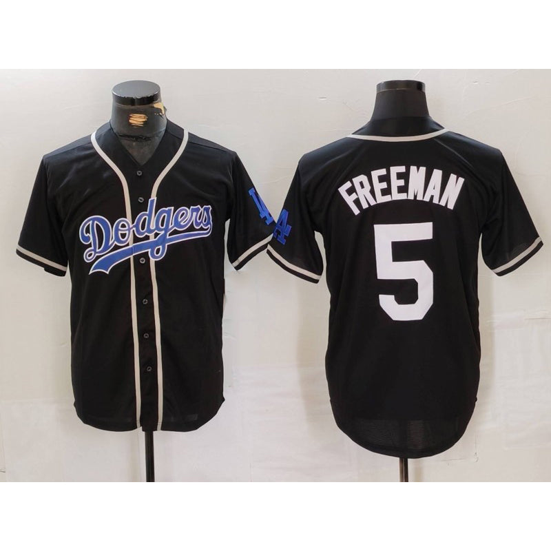 Carri Los Angeles Dodgers #5 Freddie Freeman Black  Cool Base With Patch Stitched Jersey