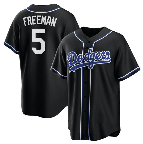 Carri Los Angeles Dodgers #5 Freddie Freeman Black  Lights Out Limited Stitched Jersey