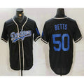 Carri Los Angeles Dodgers #50 Mookie Betts Black  Cool Base With Patch Stitched Jersey