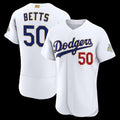 Carri Los Angeles Dodgers #50 Mookie Betts White  2026 Gold Collection Authentic Jersey