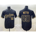 Carri Los Angeles Dodgers #50 Mookie Betts Black Gold  Limited Stitched Jersey