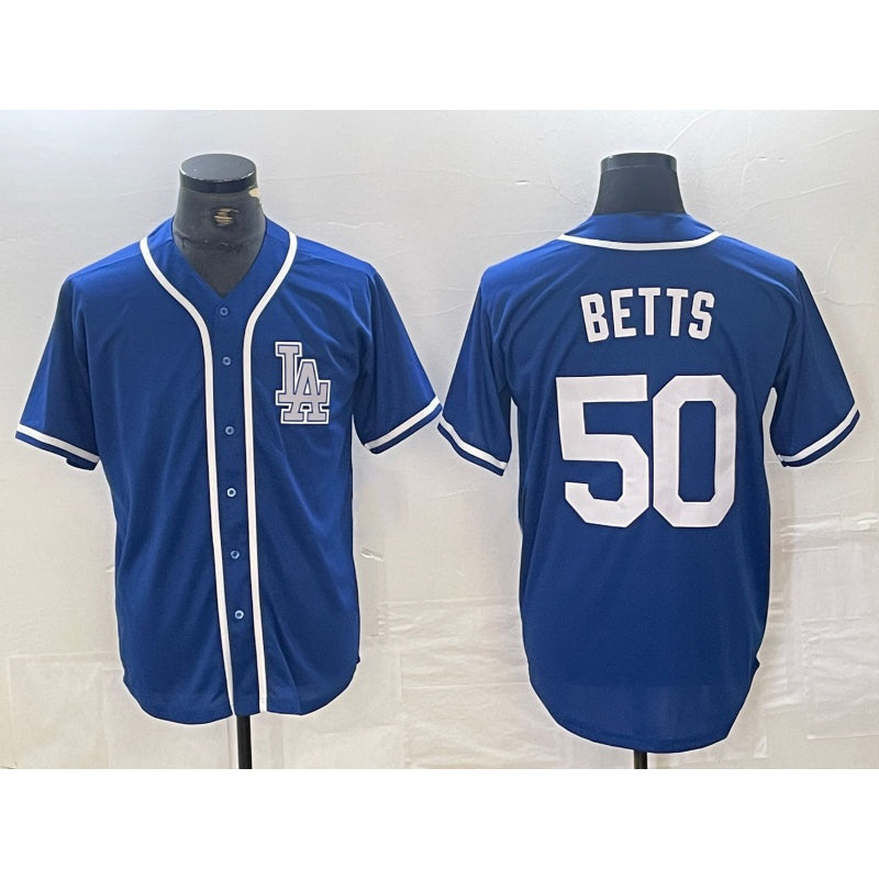 Carri Los Angeles Dodgers #50 Mookie Betts Blue  Cool Base Stitched Jersey