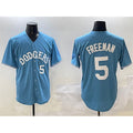 Carri Los Angeles Dodgers #5 Freddie Freeman Light Blue  Limited Stitched Jersey