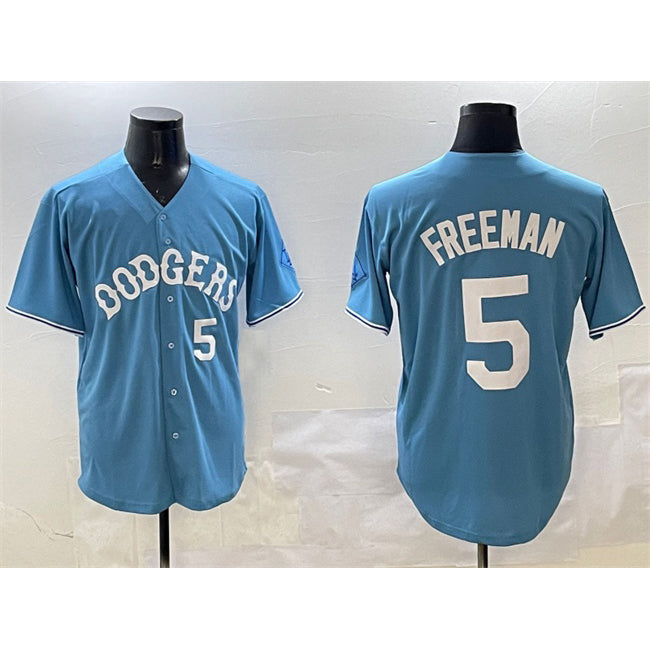 Carri Los Angeles Dodgers #5 Freddie Freeman Light Blue  Limited Stitched Jersey