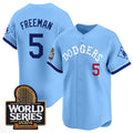Carri Los Angeles Dodgers #5 Freddie Freeman Blue  With 2024 World Series Patch Vapor Premier Limited Stitched Jersey