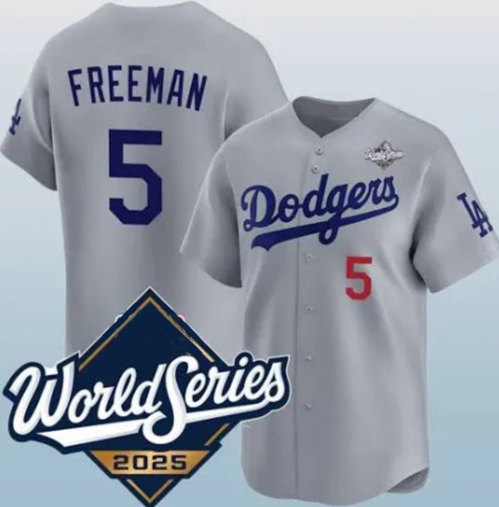 Carri Los Angeles Dodgers #5 Freddie Freeman Gray  2025 World Series Limited Stitched Jersey