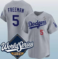 Carri Los Angeles Dodgers #5 Freddie Freeman Gray  2025 World Series Limited Stitched Jersey