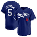 Carri Los Angeles Dodgers #5 Freddie Freeman Royal  2024 World Series Champions Alternate Limited Stitched Jersey