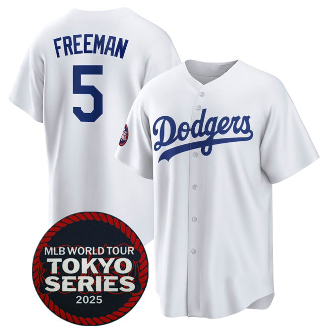 Carri Los Angeles Dodgers #5 Freddie Freeman White  2025 World Tour Tokyo Series Home Stitched Jersey