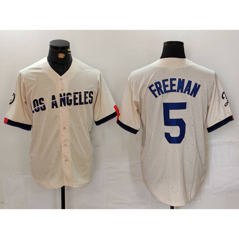 Carri Los Angeles Dodgers #5 Freddie Freeman Cream  2024 City Connect Limited Stitched Jersey