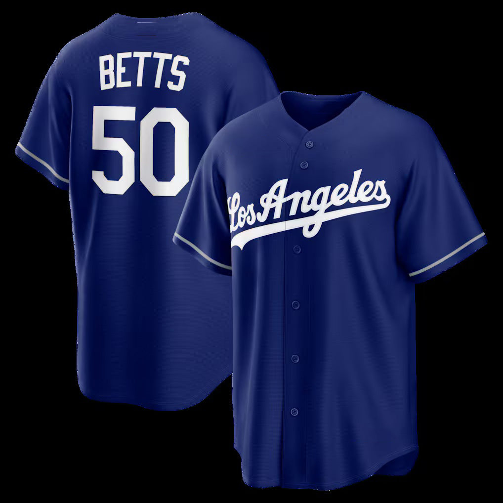 Carri Los Angeles Dodgers #50 Mookie Betts Royal  Alternate Replica Jersey