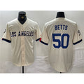 Carri Los Angeles Dodgers #50 Mookie Betts Cream  Stitched Jersey